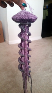 purple crochet jellyfish